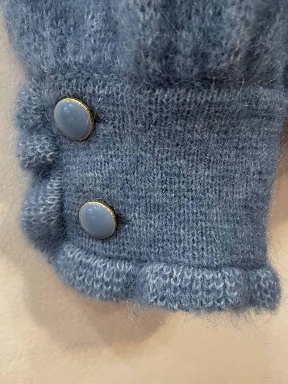 EUC Sezane Mia Mohair Wool Blend Oversized Cardigan Slate Blue Small - Picture 6 of 8